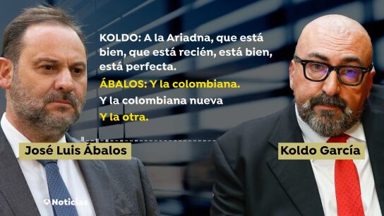 Salen a la luz audios de &Aacute;balos y Koldo Garc&iacute;a planificando un fin de semana con mujeres en 2019: "A ti te gusta m&aacute;s Ariatna". "No s&eacute;, la Carlota se enrolla que te cagas"