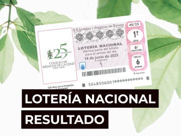 Sorteo Lotería Nacional: Comprobar décimo de hoy sábado 14 de junio, en directo