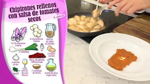 Ingredientes Chipirones rellenos con salsa de tomates secos Ingredientes Chipirones rellenos con salsa de tomates secos