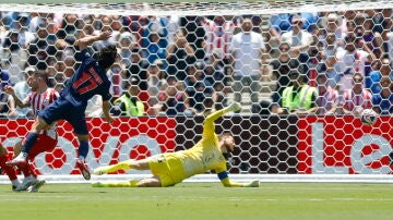 Imagen de uno de los goles del PSG ante el Atlético