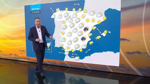 Roberto Brasero y la previsión del miércoles 18 de junio Roberto Brasero y la previsión del miércoles 18 de junio