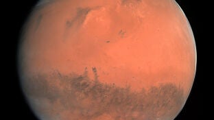 Imagen de Marte tomada por el instrumento Osiris a bordo de la nave espacial Rosetta de la ESA