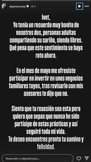 Comunicado de Alejandro Sanz Comunicado de Alejandro Sanz
