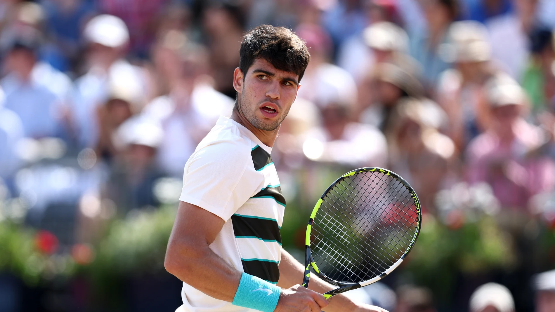 Carlos Alcaraz, en el partido ante Jaume Munar en Queen's Carlos Alcaraz, en el partido ante Jaume Munar en Queen's