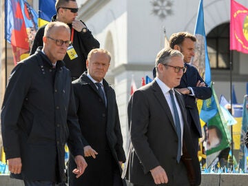 Macron, Starmer y Mertz, juntos en Ucrania