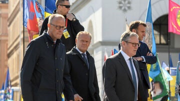 Macron, Starmer y Mertz, juntos en Ucrania