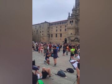 Pedida de mano en el Obradoiro