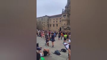 Pedida de mano en el Obradoiro