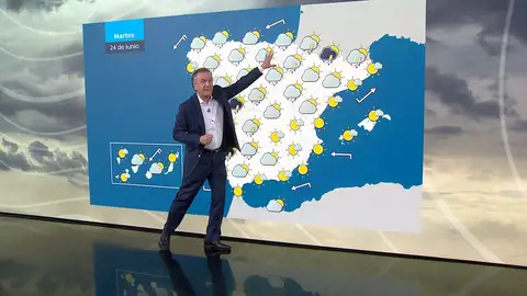Roberto Brasero y la previsión del martes 24 de junio Roberto Brasero y la previsión del martes 24 de junio