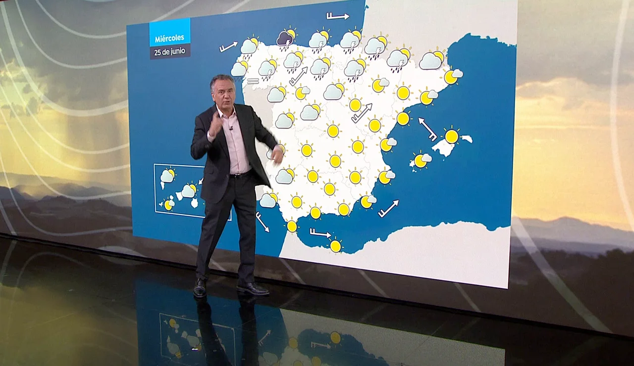 Roberto Brasero y la previsión del miércoles 25 de junio