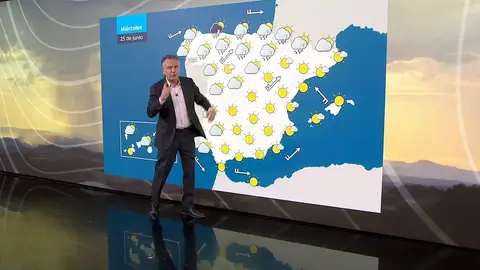 Roberto Brasero y la previsión del miércoles 25 de junio Roberto Brasero y la previsión del miércoles 25 de junio