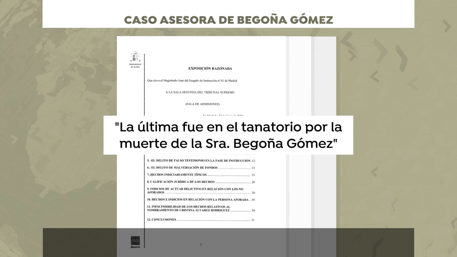 El error del juez Peinado en su auto en el que 'mata' a la mujer de Pedro Sánchez: 