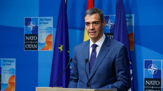 El presidente del Gobierno de España, Pedro Sánchez, ofrece una rueda de prensa en el marco de la cumbre de la OTAN El presidente del Gobierno de España, Pedro Sánchez, ofrece una rueda de prensa en el marco de la cumbre de la OTAN