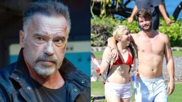 Arnold Schwarzenegger, Patrrick Schwarzenegger y Miley Cyrus