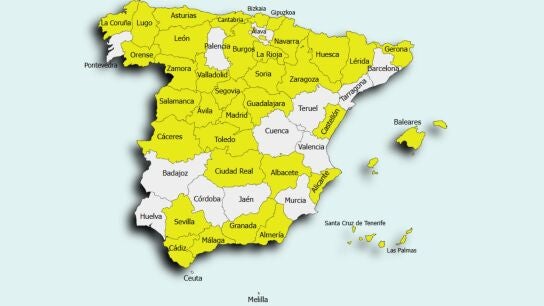 Imagen de las provincias en las que han tenido lugar detenciones por pederastia.