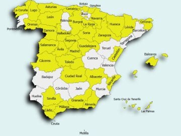 Imagen de las provincias en las que han tenido lugar detenciones por pederastia.