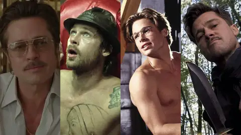 Brad Pitt en Frente al mar, Snatch, El favor y Malditos bastardos Brad Pitt en Frente al mar, Snatch, El favor y Malditos bastardos