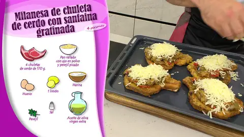 Ingredientes Milanesa de chuleta de cerdo con safaina gratinada Ingredientes Milanesa de chuleta de cerdo con safaina gratinada