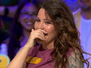 La emoci&oacute;n de Patricia al llevarse el bote de La ruleta de la suerte: 3150 eurazos