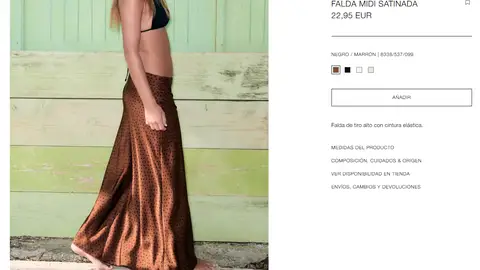 Falda midi satinada Falda midi satinada