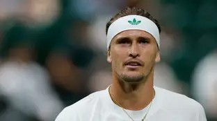 Zverev, cabizbajo en el partido ante Rinderknech Zverev, cabizbajo en el partido ante Rinderknech