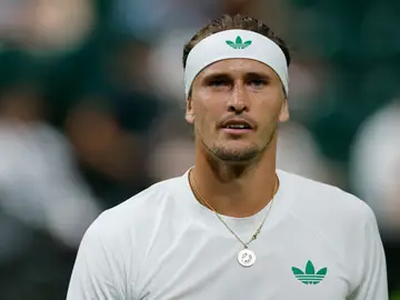 Zverev, cabizbajo en el partido ante Rinderknech Zverev, cabizbajo en el partido ante Rinderknech