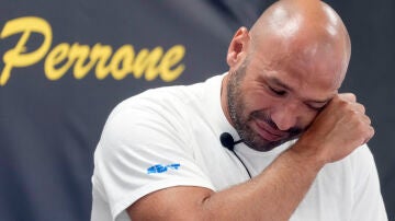 Felipe Perrone, en la rueda de prensa en la que ha anunciado su retirada del waterpolo