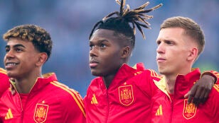 Dani Olmo, Nico Williams y Lamine Yamal con la selecci&oacute;n