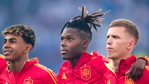 Dani Olmo, Nico Williams y Lamine Yamal con la selección Dani Olmo, Nico Williams y Lamine Yamal con la selección