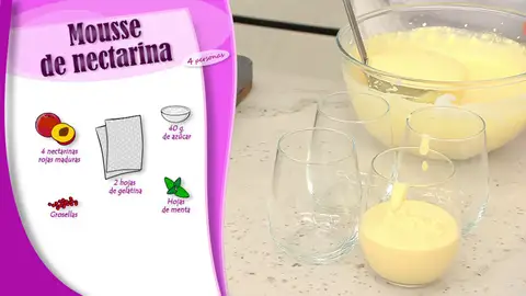 Ingredientes mousse de nectarina Ingredientes mousse de nectarina