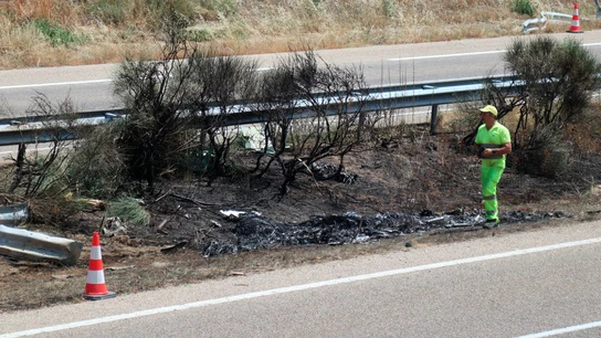 Imagen del lugar del accidente en el que el futbolista del Liverpool Diogo Jota, de 28 años, y su hermano André, de 26, han fallecido Imagen del lugar del accidente en el que el futbolista del Liverpool Diogo Jota, de 28 años, y su hermano André, de 26, han fallecido