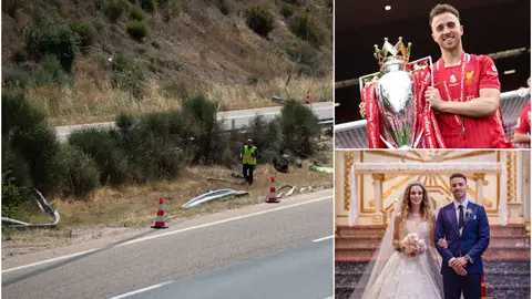 Imágenes del lugar del accidente, Diogo Jota con el título de la Premier y la boda del futbolista con su mujer Imágenes del lugar del accidente, Diogo Jota con el título de la Premier y la boda del futbolista con su mujer