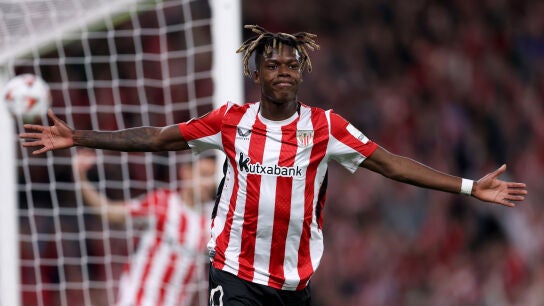 Nico Williams celebra un gol con el Athletic 