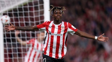 Nico Williams celebra un gol con el Athletic 