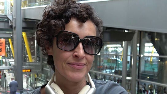 Blanca Romero, en el aeropuerto de Madrid