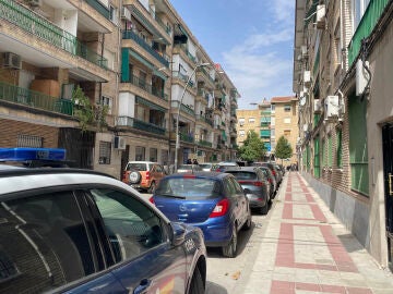 Coche de la Policía Nacional en una calle de Getafe. 