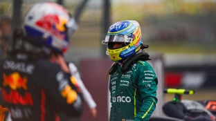 Fernando Alonso durante el GP de Silverstone
