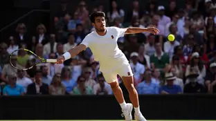 Alcaraz en su partido ante Norrie Alcaraz en su partido ante Norrie