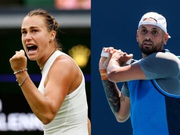 Sabalenka y Kyrgios, en dos fotografías de archivo