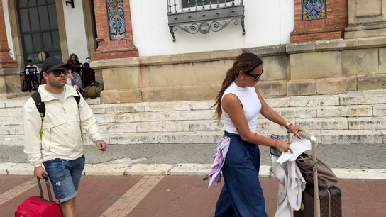 Gloria Camila y José Fernando, a su llegada a Jerez de la Frontera Gloria Camila y José Fernando, a su llegada a Jerez de la Frontera