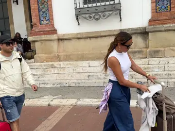 Gloria Camila y José Fernando, a su llegada a Jerez de la Frontera Gloria Camila y José Fernando, a su llegada a Jerez de la Frontera
