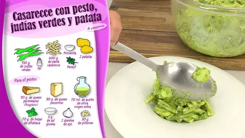 Ingredientes Casarecce con pesto, judías verdes y patata Ingredientes Casarecce con pesto, judías verdes y patata