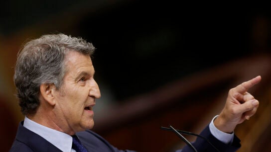 El l&iacute;der del PP, Alberto N&uacute;&ntilde;ez Feij&oacute;o en el Congreso de los Diputados 
