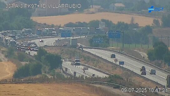 Imagen de la colisi&oacute;n m&uacute;ltiple en la A-3 