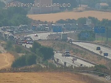 Imagen de la colisión múltiple en la A-3 
