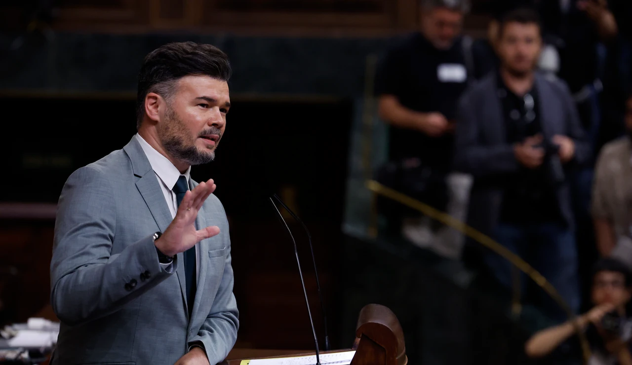 Gabriel Rufián, durante su intervención este miércoles en el Congreso de los Diputados