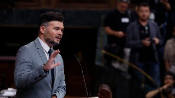 Gabriel Rufián, durante su intervención este miércoles en el Congreso de los Diputados