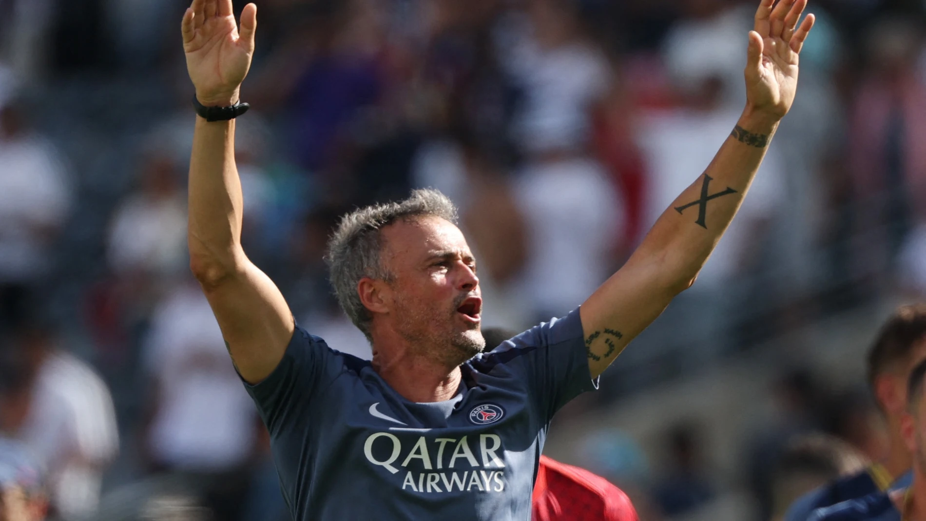 Luis Enrique celebra la victoria ante el Real Madrid en el Mundial de Clubes Luis Enrique celebra la victoria ante el Real Madrid en el Mundial de Clubes