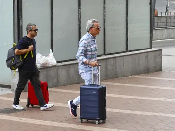José Fernando y Ortega Cano volviendo a Madrid José Fernando y Ortega Cano volviendo a Madrid