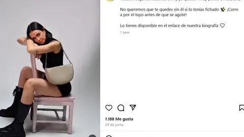 Rebeca Terán posando para su marca de bolsos AMIMA Brand Rebeca Terán posando para su marca de bolsos AMIMA Brand